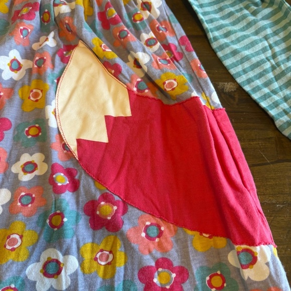 Jelly the Pug Pastel Woodland Fox Dress Long Sleeve Floral Stripe Girls 10 Art - Picture 3 of 6